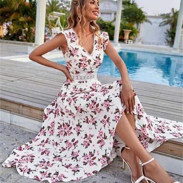 womens dress spring and summer printed sleeveless large swing skirt lace waist, Black;gray
womens dress spring and summer printed sleeveless large swing skirt lace waist, Black;gray