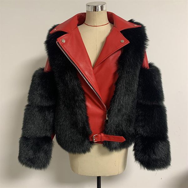 women coat thanksgiving gift winter lapel imitation fox faux fox fur splicing pu jacket outdoor leisure fashion street multicolor 242s, Black
women coat thanksgiving gift winter lapel imitation fox faux fox fur splicing pu jacket outdoor leisure fashion street multicolor 242s, Black