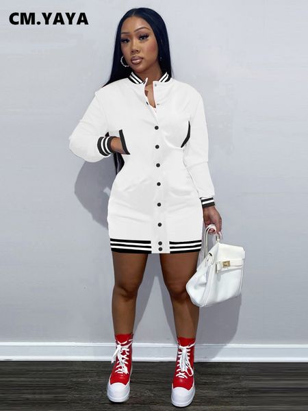 casual dresses cm.yaya women fashion striped side single breasted long sleeve baseball midi mini dress autumn winter sweatshirt active dress, Black;gray
casual dresses cm.yaya women fashion striped side single breasted long sleeve baseball midi mini dress autumn winter sweatshirt active dress, Black;gray