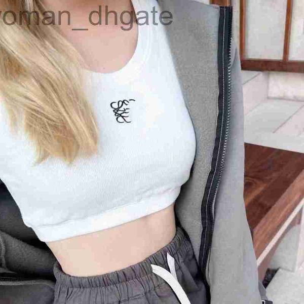 women's tanks & camis designer 22 summer new product logo embroidery elastic sports short open umbilical knitted tank gq21, White
women's tanks & camis designer 22 summer new product logo embroidery elastic sports short open umbilical knitted tank gq21, White