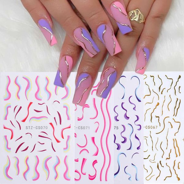 stickers decals 3d gold pink nail stickers abstract swirl wave line rainbow stripe graphic slider french tips nail foil decoration nlstzcs07, Black
stickers decals 3d gold pink nail stickers abstract swirl wave line rainbow stripe graphic slider french tips nail foil decoration nlstzcs07, Black