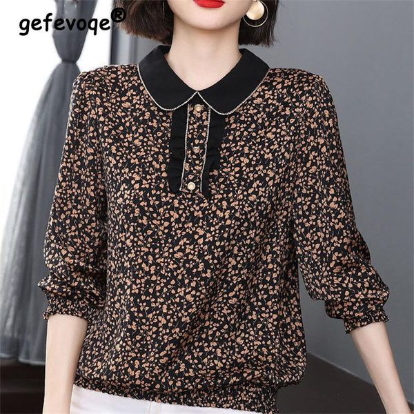 t-shirt chiffon lapel floral print shirts temperament spring autumn women clothing long sleeve loose casual blouses ladies elegant, White
t-shirt chiffon lapel floral print shirts temperament spring autumn women clothing long sleeve loose casual blouses ladies elegant, White