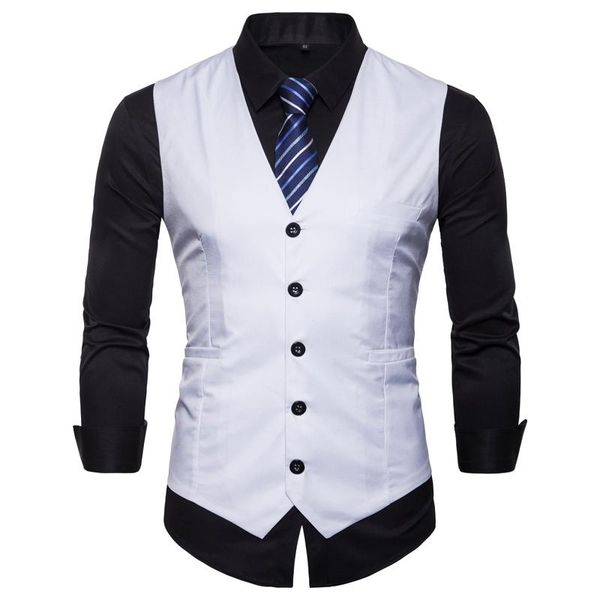 blazers new mens suit vest smart causal waistcoat formal slim fit suit vests men solid color business wedding dress vest mens clothing, White;black
blazers new mens suit vest smart causal waistcoat formal slim fit suit vests men solid color business wedding dress vest mens clothing, White;black