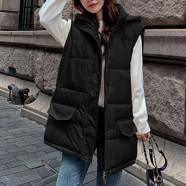 vests loose women's sleeveless jackets solid color turn down collar hooded ladies winter vest korean style waistcoat for female 4, Black;white
vests loose women's sleeveless jackets solid color turn down collar hooded ladies winter vest korean style waistcoat for female 4, Black;white