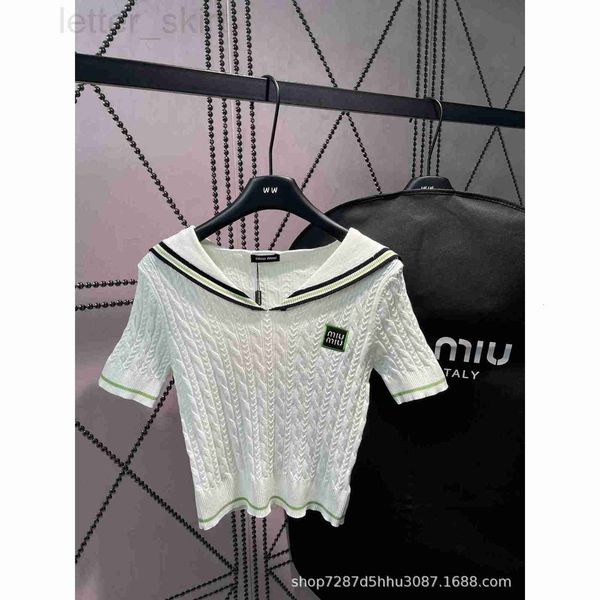 women's knits & tees designer spring/summer 23 new navy collar shawl fried dough twists button rope knitted short sleeve nv4i, White
women's knits & tees designer spring/summer 23 new navy collar shawl fried dough twists button rope knitted short sleeve nv4i, White