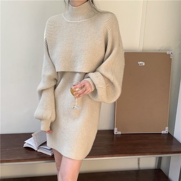 two piece dress autumn winter loose knit solid pullover 2 piece set women fashion turtleneck sweater jumperelegant vest dress suit office la, White
two piece dress autumn winter loose knit solid pullover 2 piece set women fashion turtleneck sweater jumperelegant vest dress suit office la, White