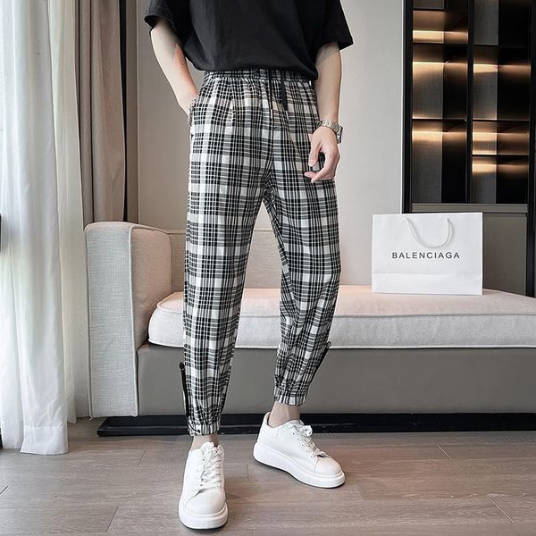 pants 2022 new summer pants men fashion plaid drawstring anklelength joggers man thin soft checkered vintage causal slim fit trousers, Black
pants 2022 new summer pants men fashion plaid drawstring anklelength joggers man thin soft checkered vintage causal slim fit trousers, Black
