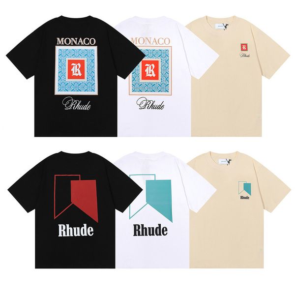 2023 ins tide brand rhude high street geometric figure printed monaco t-shirt rib knit crewneck loose casual cotton short sleeved tee, White;black
2023 ins tide brand rhude high street geometric figure printed monaco t-shirt rib knit crewneck loose casual cotton short sleeved tee, White;black