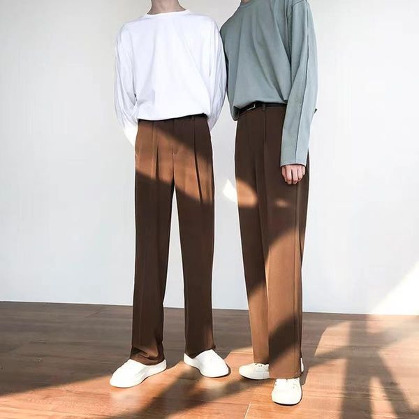 blazers 2021 men's brown color straight pants slim fit korean style solid color suit pants comfortable fabric highquality trousers, White;black
blazers 2021 men's brown color straight pants slim fit korean style solid color suit pants comfortable fabric highquality trousers, White;black
