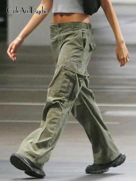 capris cuteandpsycho streetwear vintage women cargo pants low waisted retro green y2k straight trousers harajuku ockets casual outfits, Black;white
capris cuteandpsycho streetwear vintage women cargo pants low waisted retro green y2k straight trousers harajuku ockets casual outfits, Black;white