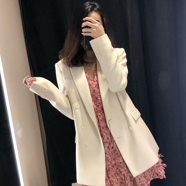 pants spring new fashion office wear long sleeve pocket blazer women's street fashion temperament light mature double breasted blazer, White
pants spring new fashion office wear long sleeve pocket blazer women's street fashion temperament light mature double breasted blazer, White