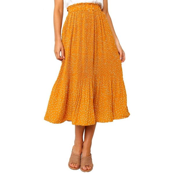 dresses ladies dots floral print pleated skirts womens elegant elastic high waist side pockets chiffon summer women midi skirts female, White;black
dresses ladies dots floral print pleated skirts womens elegant elastic high waist side pockets chiffon summer women midi skirts female, White;black
