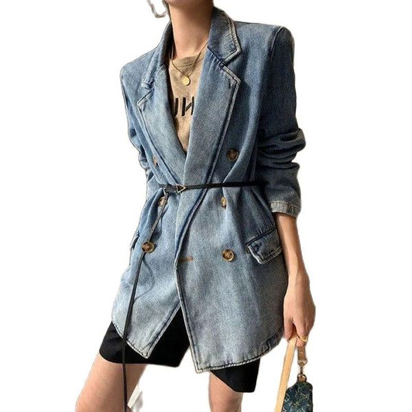 pants high street new fashion 2021 denim blazer jacket women's slim double breasted denim blazer with belt outer coat notched xc865, White
pants high street new fashion 2021 denim blazer jacket women's slim double breasted denim blazer with belt outer coat notched xc865, White