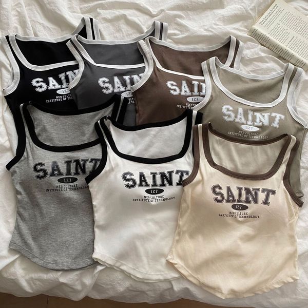 camisoles tanks 2023 spring summer design sense letter suspender vest sweet and spicy style belt chest pad wear slim short fashioncrop w 230, Black;white
camisoles tanks 2023 spring summer design sense letter suspender vest sweet and spicy style belt chest pad wear slim short fashioncrop w 230, Black;white
