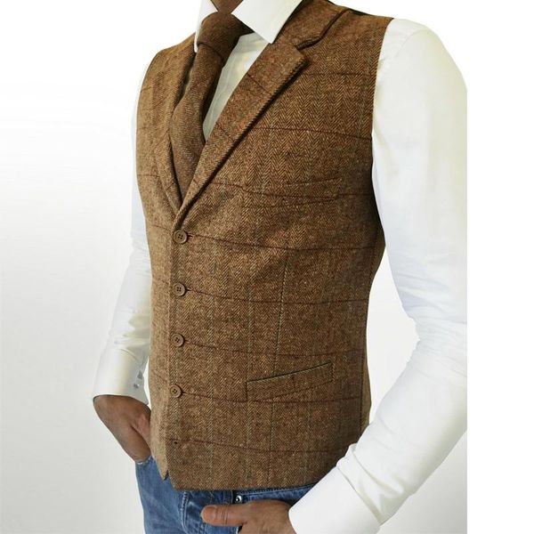 blazers men's vest brown lapel plaid striped herringbone satin wool blended vest for daily casual male waistcoat clothing (no tie), White;black
blazers men's vest brown lapel plaid striped herringbone satin wool blended vest for daily casual male waistcoat clothing (no tie), White;black