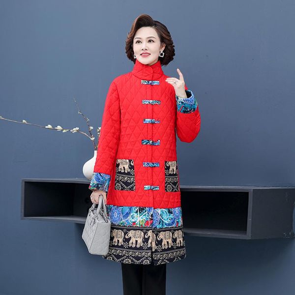 leather new stand collar winter coat chinese style woman fashion flower printing cotton loose coat female national style, Black
leather new stand collar winter coat chinese style woman fashion flower printing cotton loose coat female national style, Black