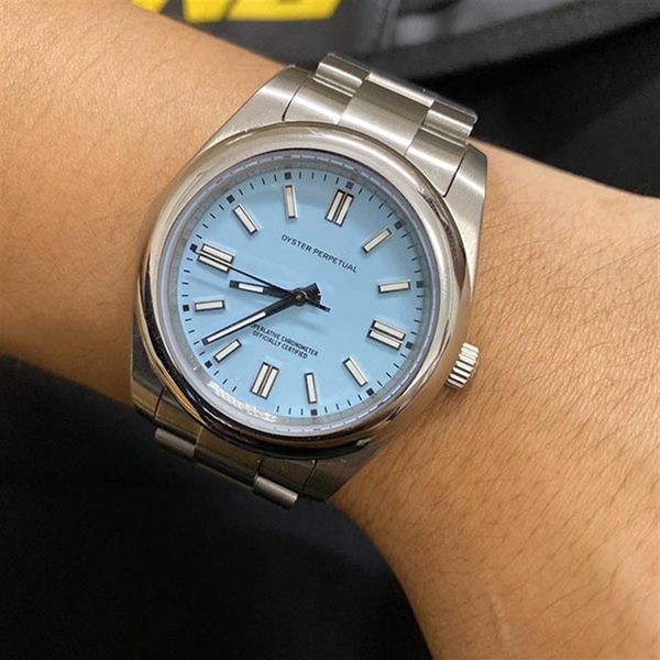st9 new model turquoise blue dial 41mm men watch stainless steel watches automatic mechanical movement waterproof sapphire gla256o, Slivery;brown
st9 new model turquoise blue dial 41mm men watch stainless steel watches automatic mechanical movement waterproof sapphire gla256o, Slivery;brown