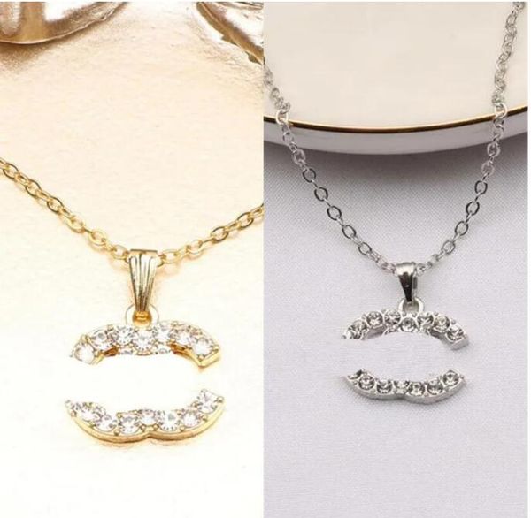 fashion brand designer double letter pendant necklaces chain luxury 18k gold plated inlay crysatl rhinestone sweater newklace women wedding, Silver
fashion brand designer double letter pendant necklaces chain luxury 18k gold plated inlay crysatl rhinestone sweater newklace women wedding, Silver
