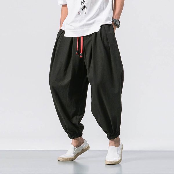 pants cotton linen harem pants mens casual chinese style joggers sweatpants overweight anklelength men trousers loose streetwear male, Black
pants cotton linen harem pants mens casual chinese style joggers sweatpants overweight anklelength men trousers loose streetwear male, Black