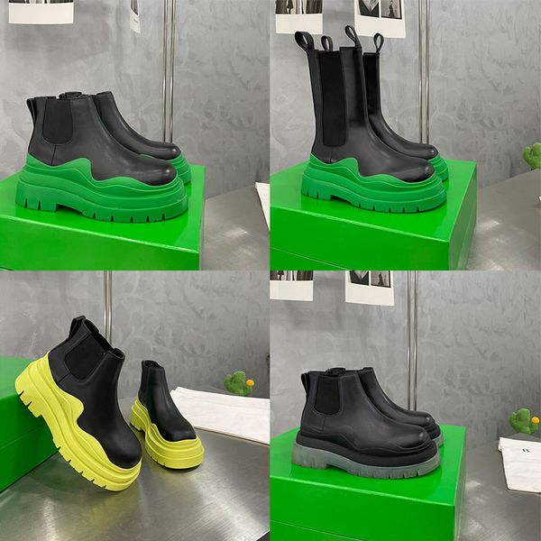 2023 women men designer boots tire leather half ankle boots fashion wave purple colored rubber clear outsole elastic webbing boot, Black
2023 women men designer boots tire leather half ankle boots fashion wave purple colored rubber clear outsole elastic webbing boot, Black
