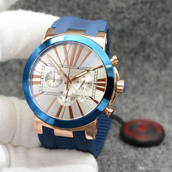 individual style dual time exquisit men watch chronograph quartz roman number markers outdoor mens watches with blue rubber band242c, Slivery;brown
individual style dual time exquisit men watch chronograph quartz roman number markers outdoor mens watches with blue rubber band242c, Slivery;brown