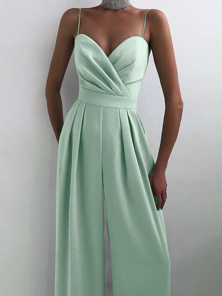 women's jumpsuits rompers celmia women straps satin jumpsuit fashion pleated thin jumpsuits high waist party long rompers wide leg pant, Black;white
women's jumpsuits rompers celmia women straps satin jumpsuit fashion pleated thin jumpsuits high waist party long rompers wide leg pant, Black;white