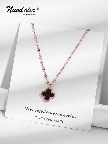 wu kai korean edition ins simple four leaf grass steel necklace women's fashion net red rose gold lip collar chain pendant, Silver
wu kai korean edition ins simple four leaf grass steel necklace women's fashion net red rose gold lip collar chain pendant, Silver