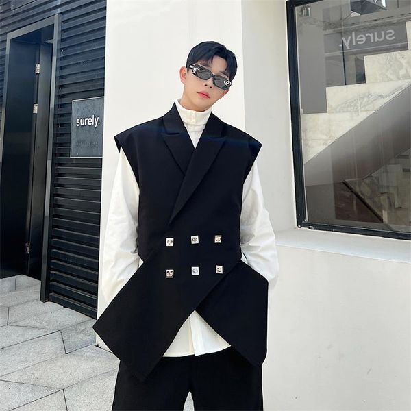 blazers net celebrity multi metal button cross suit vest men streetwear fashion show sleeveless blazers suit vest male waistcoat jacket, White;black
blazers net celebrity multi metal button cross suit vest men streetwear fashion show sleeveless blazers suit vest male waistcoat jacket, White;black