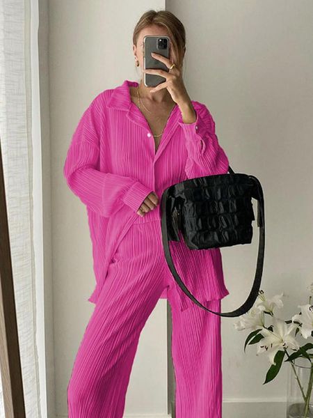 pants pink pleated wide leg pants sets women elegant long palazzo pants spring casual blouse shirt oversized pants sets, White
pants pink pleated wide leg pants sets women elegant long palazzo pants spring casual blouse shirt oversized pants sets, White