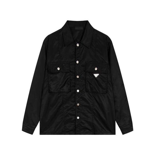 30% off family early spring new classic nylon series pocket triangle decoration shirt jacket, White
30% off family early spring new classic nylon series pocket triangle decoration shirt jacket, White