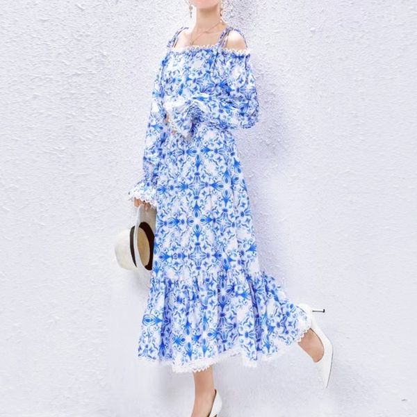 french dress holiday style elegant blue and white porcelain printed long dress 2023 new off shoulder lantern sleeve dress women, Black;gray
french dress holiday style elegant blue and white porcelain printed long dress 2023 new off shoulder lantern sleeve dress women, Black;gray