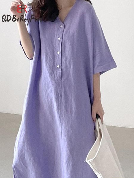 dresses women dress cotton linen vneck side split short sleeve oversize long midi dress streetwear female summer dress for women 2023, Black;gray
dresses women dress cotton linen vneck side split short sleeve oversize long midi dress streetwear female summer dress for women 2023, Black;gray
