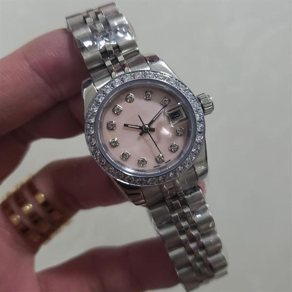 double ring diamond bezel 28mm women's watches wind color mirror automatic mechanical stainless steel wristband fashion girl 281k, Slivery;golden
double ring diamond bezel 28mm women's watches wind color mirror automatic mechanical stainless steel wristband fashion girl 281k, Slivery;golden