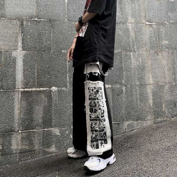 men's pants goic punk cargo pants anime patch pants for men women high waist bla trousers wide-leg casual pant harajuku y2k male bottom, Black
men's pants goic punk cargo pants anime patch pants for men women high waist bla trousers wide-leg casual pant harajuku y2k male bottom, Black