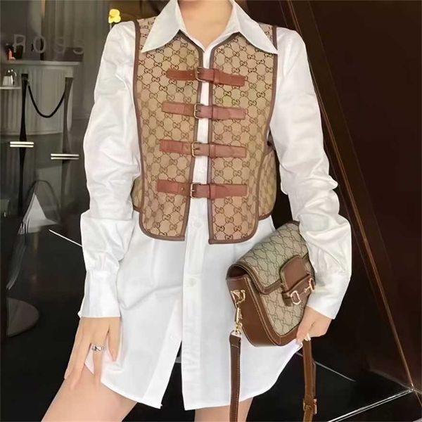 34% off new style long sleeved shirt paired with fashionable vintage letter vest, White
34% off new style long sleeved shirt paired with fashionable vintage letter vest, White