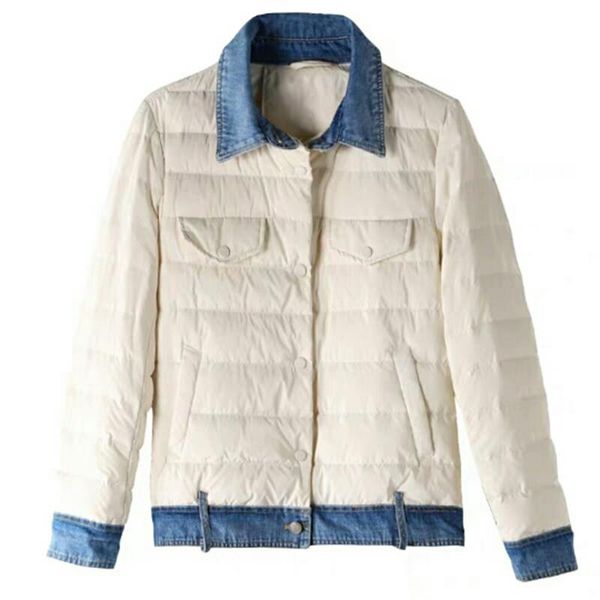 leather women autumn winter coat new ultra light white duck down short jacket ultrathin fashion pockets denim spliced warm down parker, Black
leather women autumn winter coat new ultra light white duck down short jacket ultrathin fashion pockets denim spliced warm down parker, Black