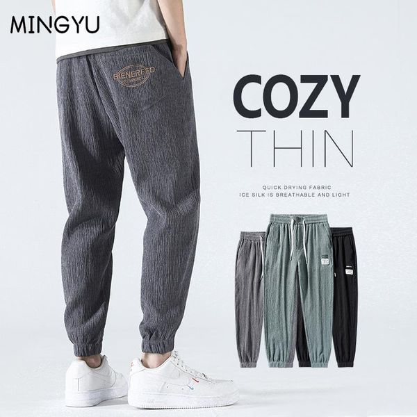 pants summer men's casual pants breathable cozy fabric thin sports embroidery loose jogging harlan trousers male large size m3 4xl, Black 
pants summer men's casual pants breathable cozy fabric thin sports embroidery loose jogging harlan trousers male large size m3 4xl, Black