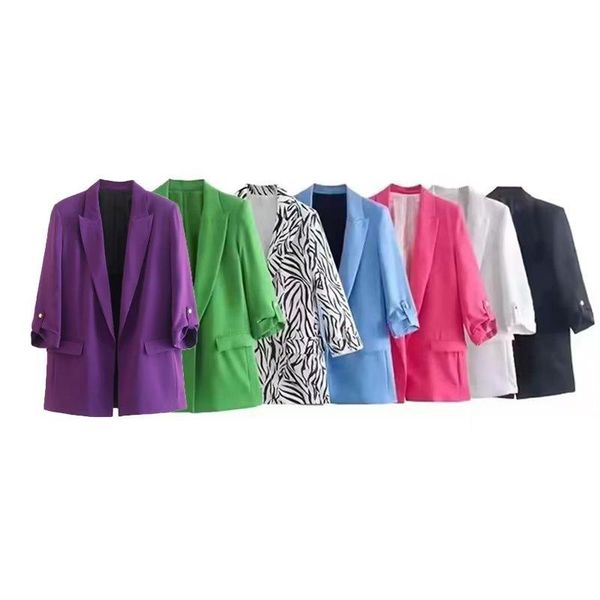 pants women 2022 autumn new fashion rollable sleeve casual blazer coat vintage long sleeve pockets female outerwear chic, White
pants women 2022 autumn new fashion rollable sleeve casual blazer coat vintage long sleeve pockets female outerwear chic, White
