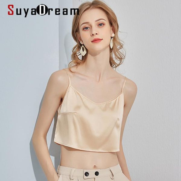 t-shirt suyadream women silk camisole 19mm silk satin short camis 2021 spring summer solid chic top, White
t-shirt suyadream women silk camisole 19mm silk satin short camis 2021 spring summer solid chic top, White
