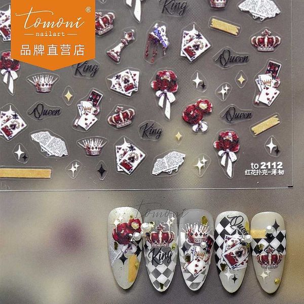 stickers decals 1 sheet 5d realistic relief dark red flowers poker king queen crown pattern adheisve nail art stickers decals manicure charm, Black
stickers decals 1 sheet 5d realistic relief dark red flowers poker king queen crown pattern adheisve nail art stickers decals manicure charm, Black