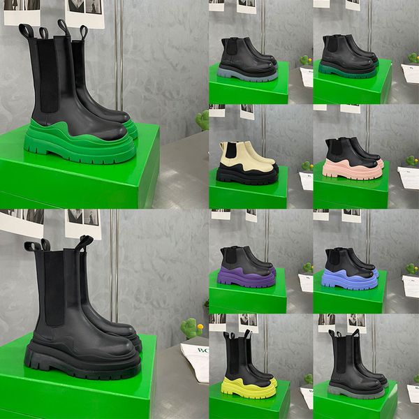 size 35-44 women men designer boots tire leather half ankle boots fashion wave orange colored rubber outsole elastic webbing boot, Black
size 35-44 women men designer boots tire leather half ankle boots fashion wave orange colored rubber outsole elastic webbing boot, Black