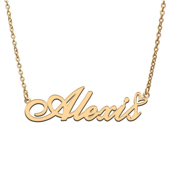 alexis name necklaces for women love heart gold nameplate pendant girl stainless steel nameplated girlfriend birthday christmas st228a, Silver
alexis name necklaces for women love heart gold nameplate pendant girl stainless steel nameplated girlfriend birthday christmas st228a, Silver