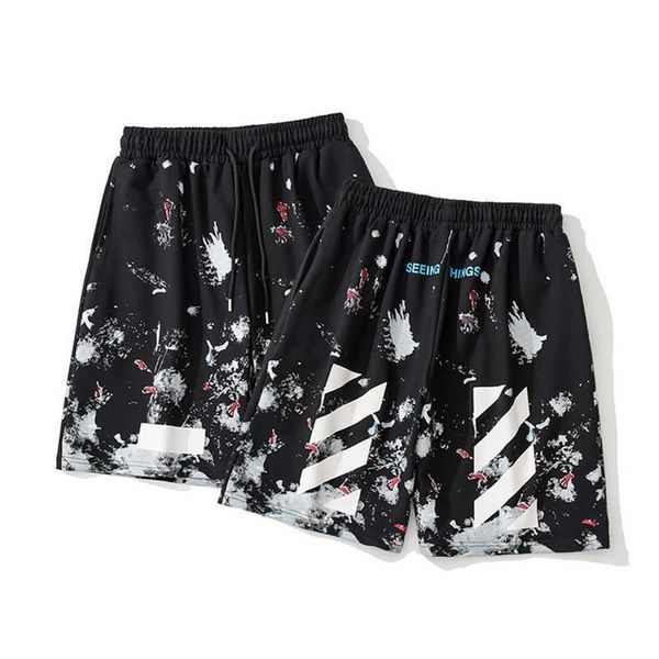 30% off summer new men's and women's loose fitting ow fashion camouflage floral print casual sports shorts for men, White;black 
30% off summer new men's and women's loose fitting ow fashion camouflage floral print casual sports shorts for men, White;black