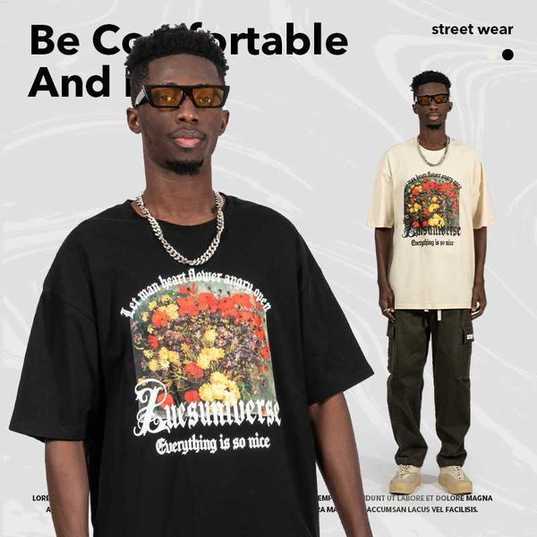 t shirt american flower printing short-sleeved t-shirt men's loose large fashion brand ins versatile couple bottom t-shirt, White;black
t shirt american flower printing short-sleeved t-shirt men's loose large fashion brand ins versatile couple bottom t-shirt, White;black