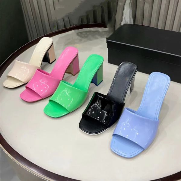designer women's patent leather chunky slippers fashion sandals high heeled leather party fashion summer jelly sandals 8.5 4.5cm size 3, Black
designer women's patent leather chunky slippers fashion sandals high heeled leather party fashion summer jelly sandals 8.5 4.5cm size 3, Black