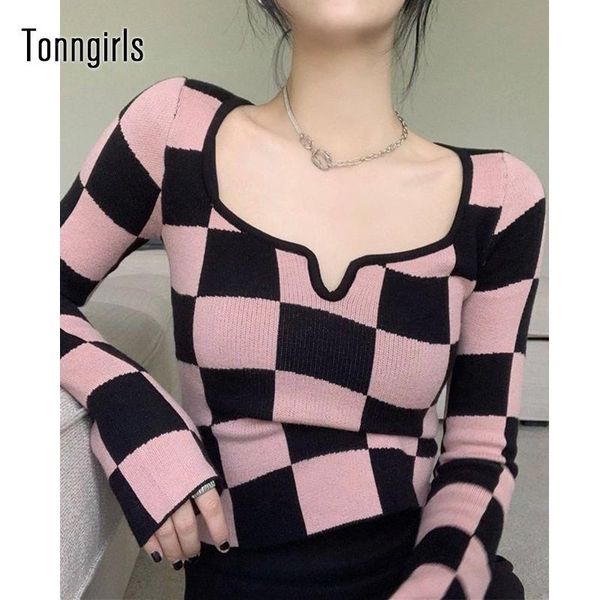t-shirt tonngirls knitted t shirt women clothing pink plaid square collar ladies long sleeve 2022 korean slim skinny cropped tees, White
t-shirt tonngirls knitted t shirt women clothing pink plaid square collar ladies long sleeve 2022 korean slim skinny cropped tees, White