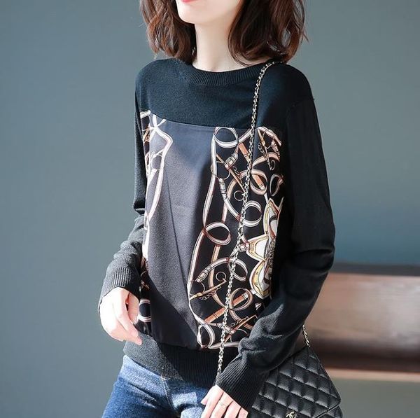 t-shirt autumn women patchwork print tshirts femme full sleeve print black tshirts lady autumn, White
t-shirt autumn women patchwork print tshirts femme full sleeve print black tshirts lady autumn, White