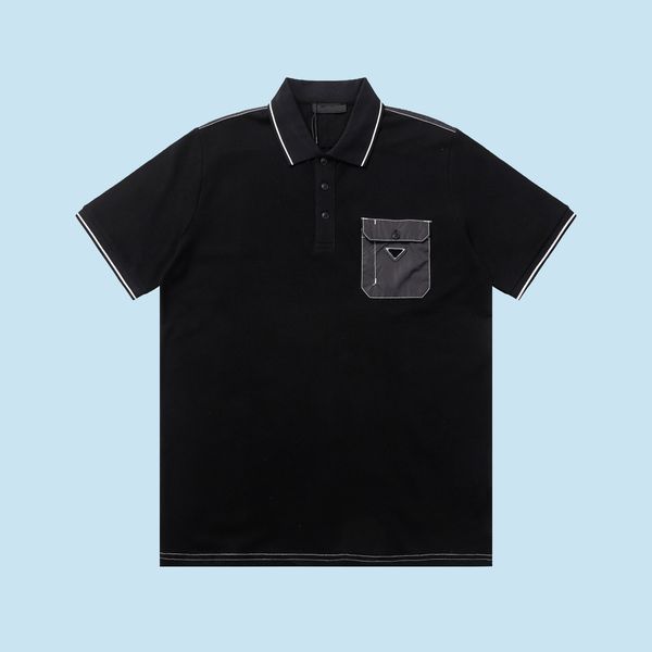 2023 designer men's polo shirt cotton short sleeve metal logo inverted triangle casual fashion t-shirt tee embroidered alphabet men, White;black
2023 designer men's polo shirt cotton short sleeve metal logo inverted triangle casual fashion t-shirt tee embroidered alphabet men, White;black