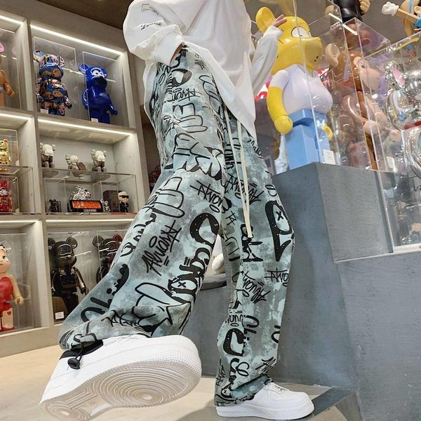 pants highquality fried street pants men trendy brand ins version of the trend loose straight ruffian handsome print casual pants men, Black
pants highquality fried street pants men trendy brand ins version of the trend loose straight ruffian handsome print casual pants men, Black