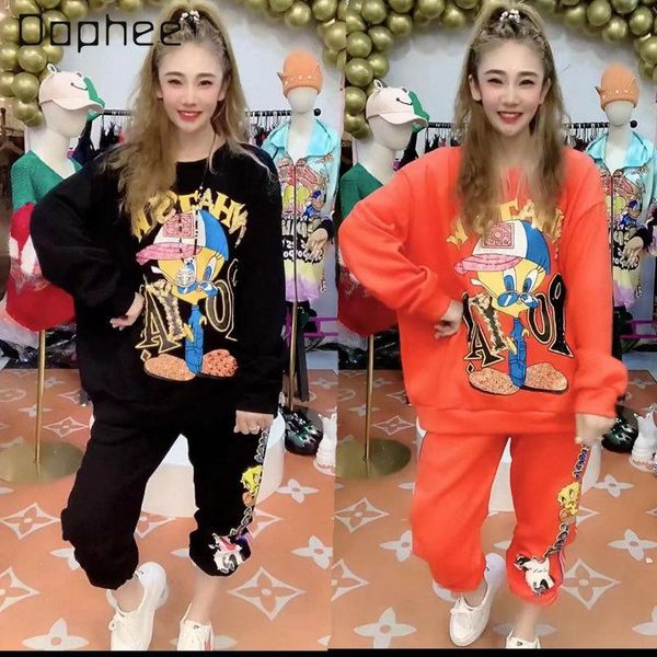 pants popular female student sweatshirts heavy industry beads korean style loose round neck women's suit sports casual twopiece suit, White
pants popular female student sweatshirts heavy industry beads korean style loose round neck women's suit sports casual twopiece suit, White